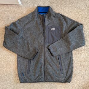 AFTCO Men's Gray Fleece Full Zip Jacket - Size Large